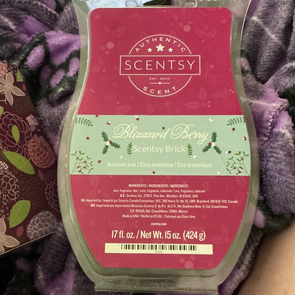 Scentsy Blizzard Berry Wax Brick - Rich Pink